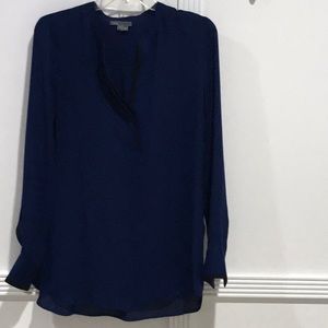Vince silk navy blue tunic